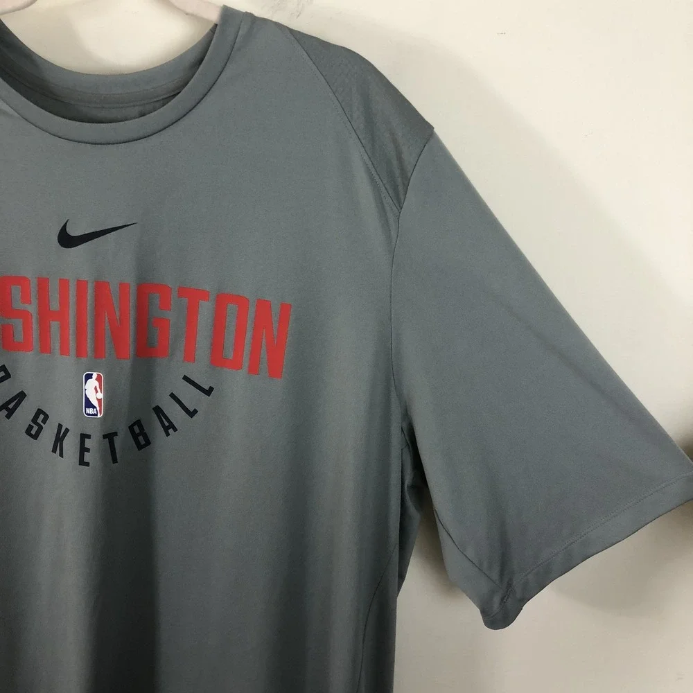 Nike NBA Washington Wizards Practice T-Shirt Jersey Men's 2XLT Gray Basketball